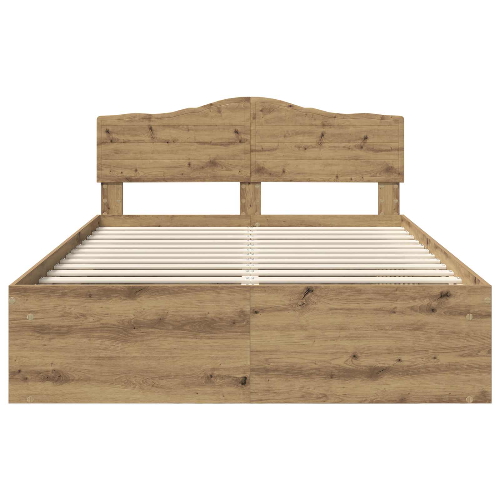 Bed Frame Artisian Oak 160 x 200 cm Solid Pine Wood