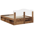 Bed Frame with Headboard Old Wood 140 x 200 cm Solid Pine Wood