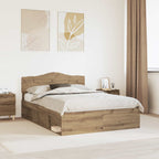 Bed Frame Artisian Oak 140 x 190 cm Solid Pine Wood