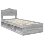Bed Frame Grey Sonoma 100 x 200 cm Solid Pine Wood