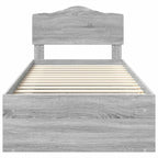 Bed Frame Grey Sonoma 100 x 200 cm Solid Pine Wood