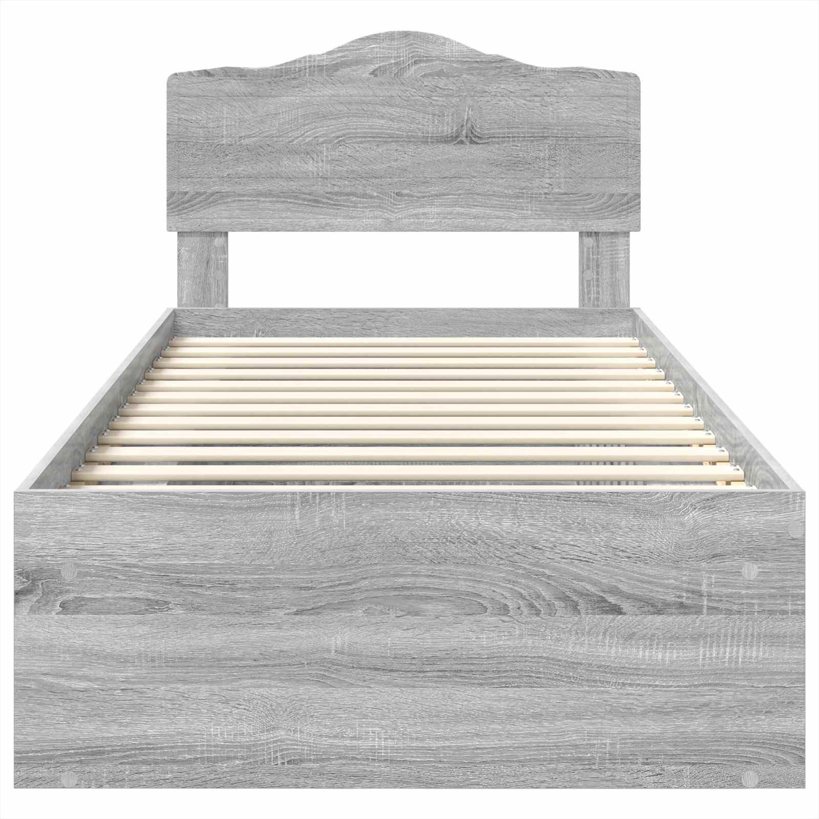 Bed Frame Grey Sonoma 100 x 200 cm Solid Pine Wood