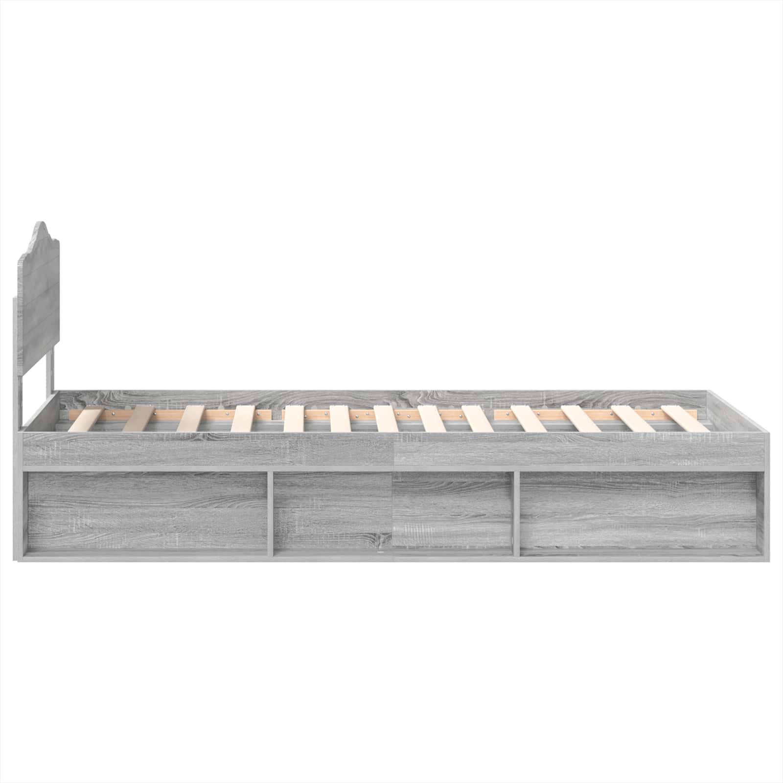 Bed Frame Grey Sonoma 100 x 200 cm Solid Pine Wood