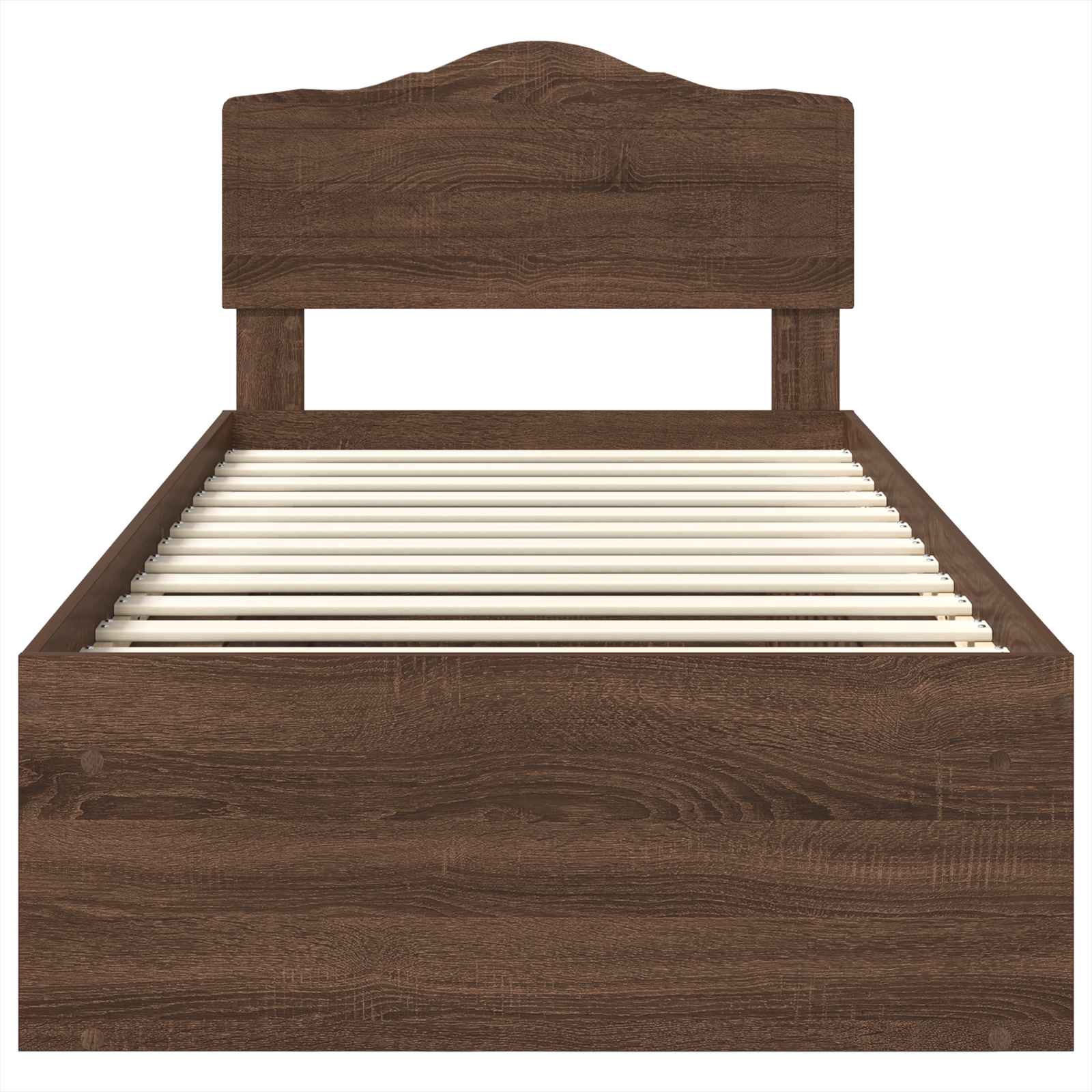 Bed Frame with Headboard Brown Oak 75 x 190 cm Solid Pine Wood