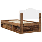 Bed Frame with Headboard Old Wood 75 x 190 cm Solid Pine Wood