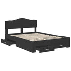 Bed Frame with Headboard Black 160 x 200 cm Engineered Wood