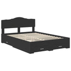 Bed Frame with Headboard Black 140 x 200 cm Engineered Wood