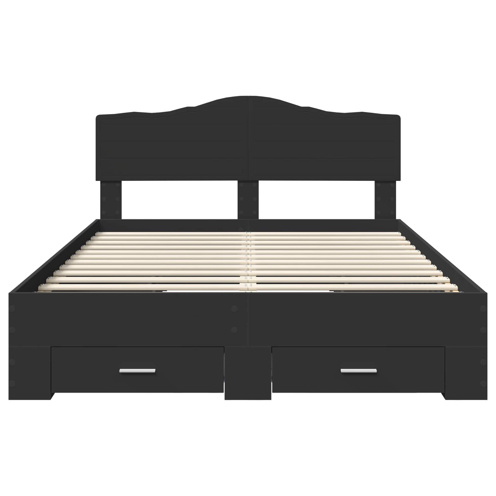 Bed Frame with Headboard Black 140 x 200 cm Engineered Wood