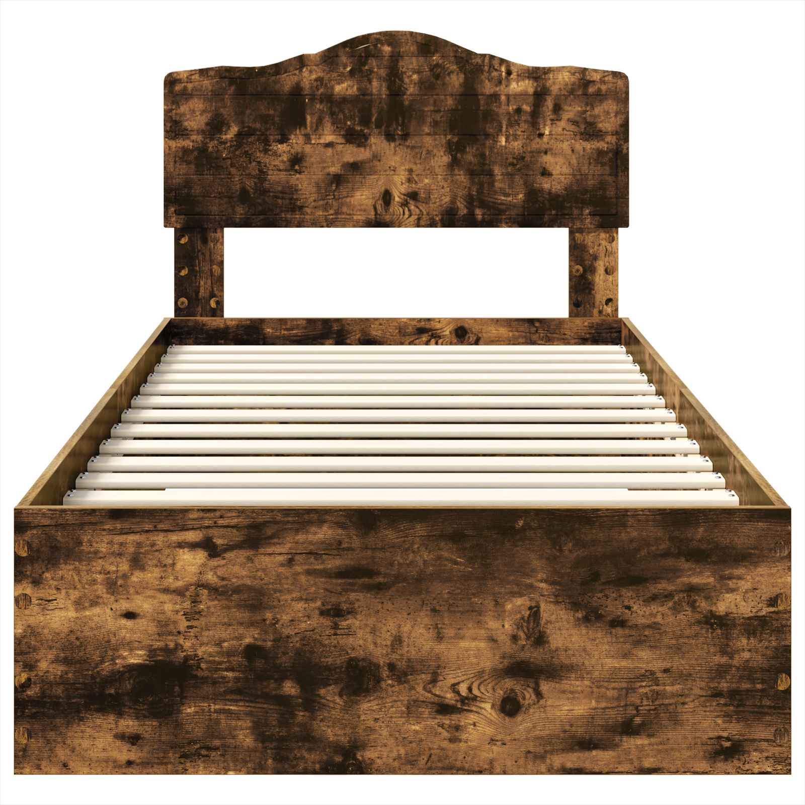 Bed Frame with Headboard Smoked Oak 90 x 200 cm Engineered Wood