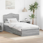 Bed Frame with Drawer Grey Sonoma 90 x 200 cm Engineered Wood