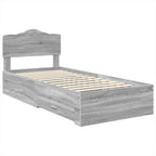 Bed Frame with Drawer Grey Sonoma 90 x 200 cm Engineered Wood