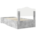 Bed Frame with Drawer Concrete Grey 90 x 190 cm Engineered Wood