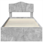 Bed Frame with Drawer Concrete Grey 90 x 190 cm Engineered Wood