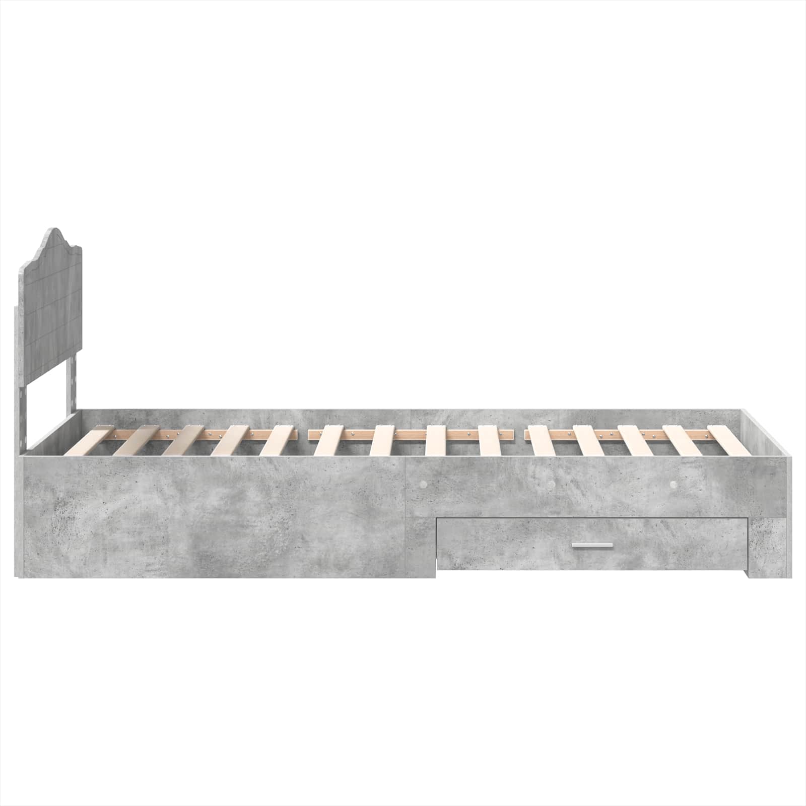 Bed Frame with Drawer Concrete Grey 90 x 190 cm Engineered Wood
