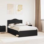 Bed Frame with Headboard Black 120 x 200 cm Solid Pine Wood