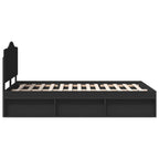 Bed Frame with Headboard Black 120 x 190 cm Solid Pine Wood