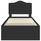 Bed Frame with Headboard Black 100 x 200 cm Solid Pine Wood