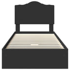 Storage Bed with Headboard Black 100 x 200 cm Engineered Wood