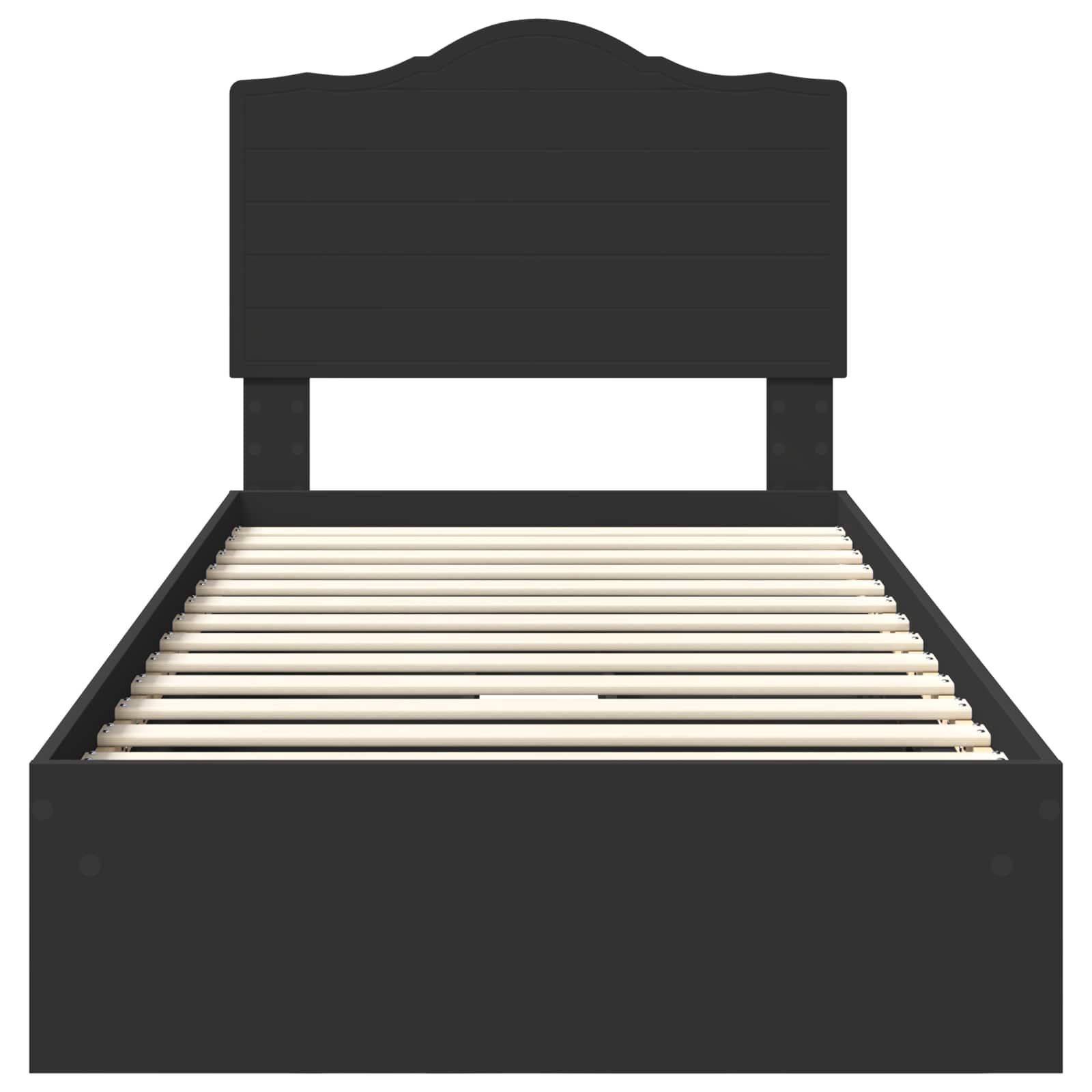 Storage Bed with Headboard Black 100 x 200 cm Engineered Wood