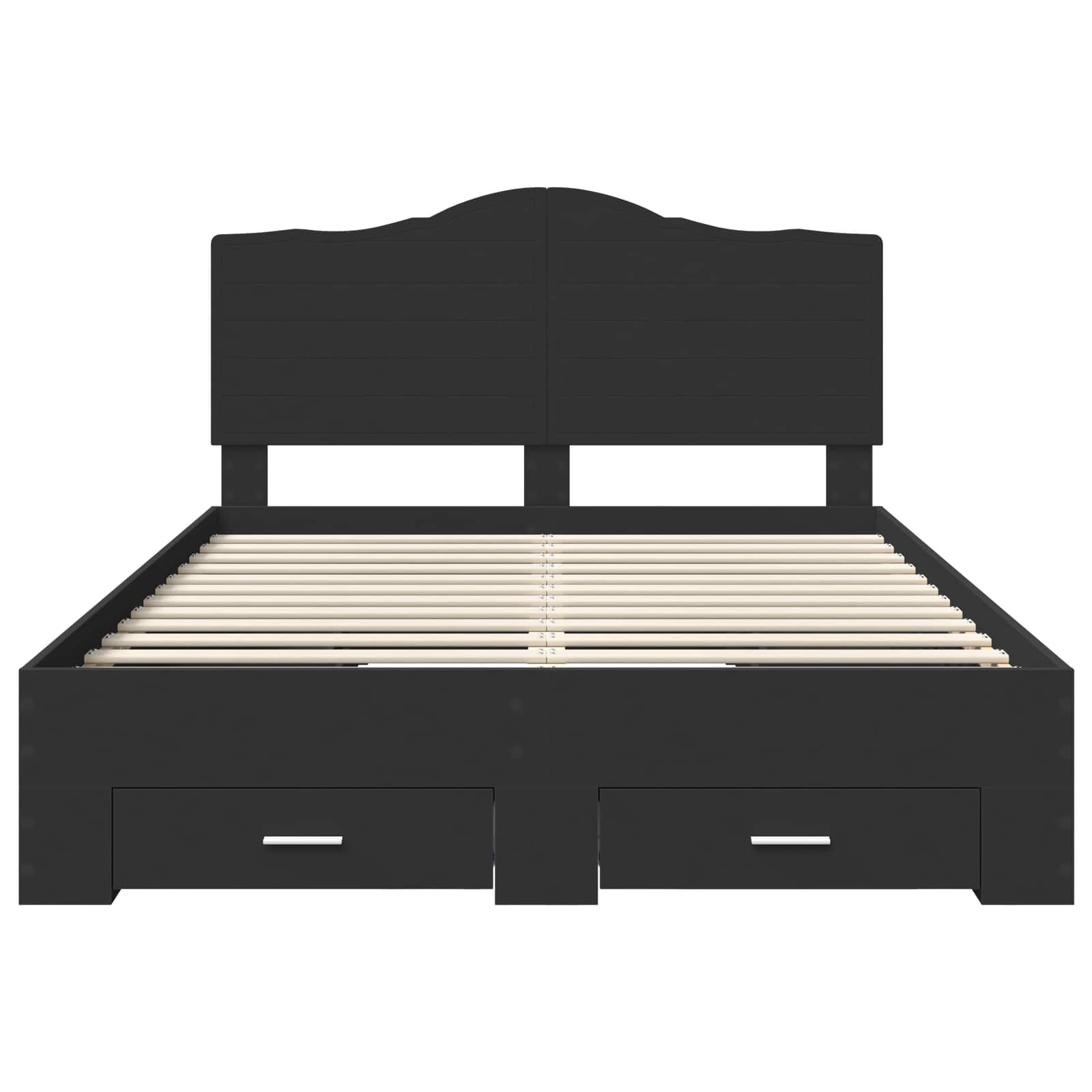 Bed Frame with Headboard Black 160 x 200 cm Engineered Wood