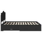Bed Frame with Headboard Black 160 x 200 cm Engineered Wood