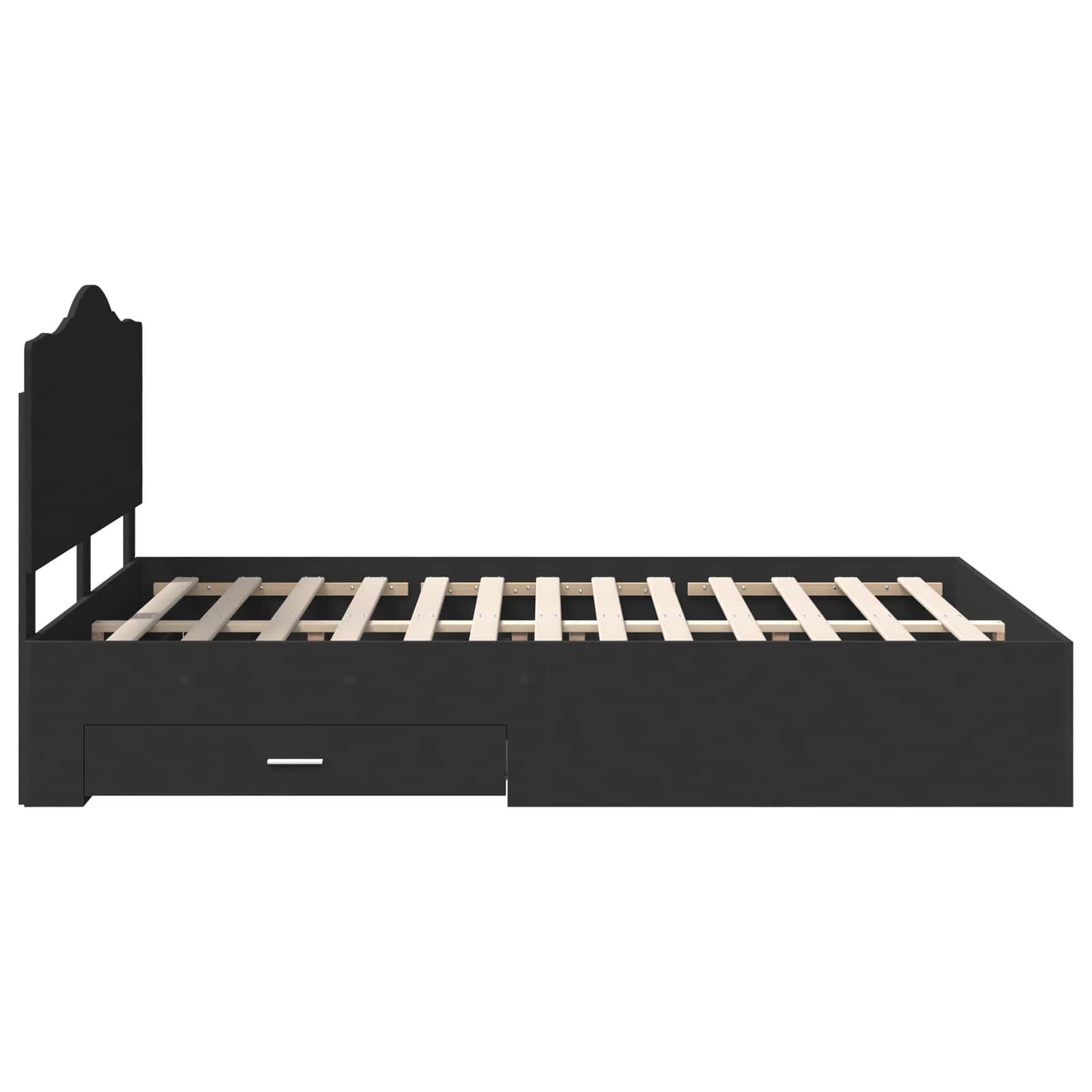 Bed Frame with Headboard Black 160 x 200 cm Engineered Wood