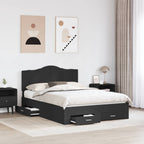 Bed Frame with Headboard Black 140 x 200 cm Engineered Wood