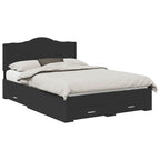 Bed Frame with Headboard Black 140 x 200 cm Engineered Wood