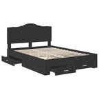 Bed Frame with Headboard Black 140 x 200 cm Engineered Wood