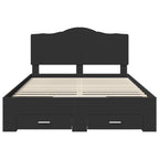 Bed Frame with Headboard Black 140 x 200 cm Engineered Wood