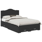 Bed Frame with Headboard Black 120 x 190 cm Engineered Wood