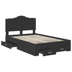 Bed Frame with Headboard Black 120 x 190 cm Engineered Wood