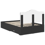 Bed Frame with Headboard Black 120 x 190 cm Engineered Wood