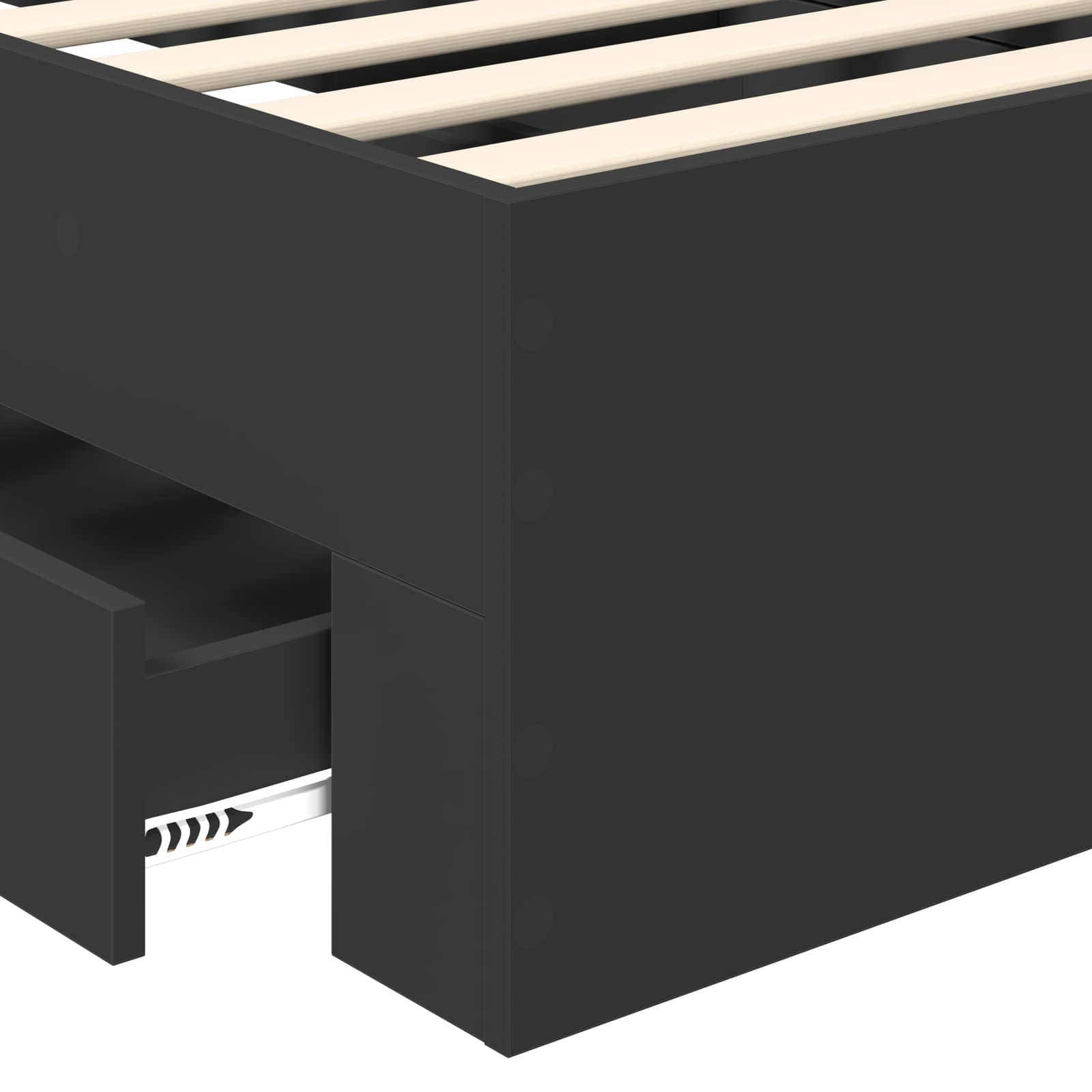 Bed Frame with Headboard Black 100 x 200 cm Engineered Wood