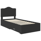 Bed Frame with Headboard Black 100 x 200 cm Engineered Wood