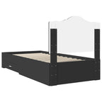 Bed Frame with Headboard Black 100 x 200 cm Engineered Wood