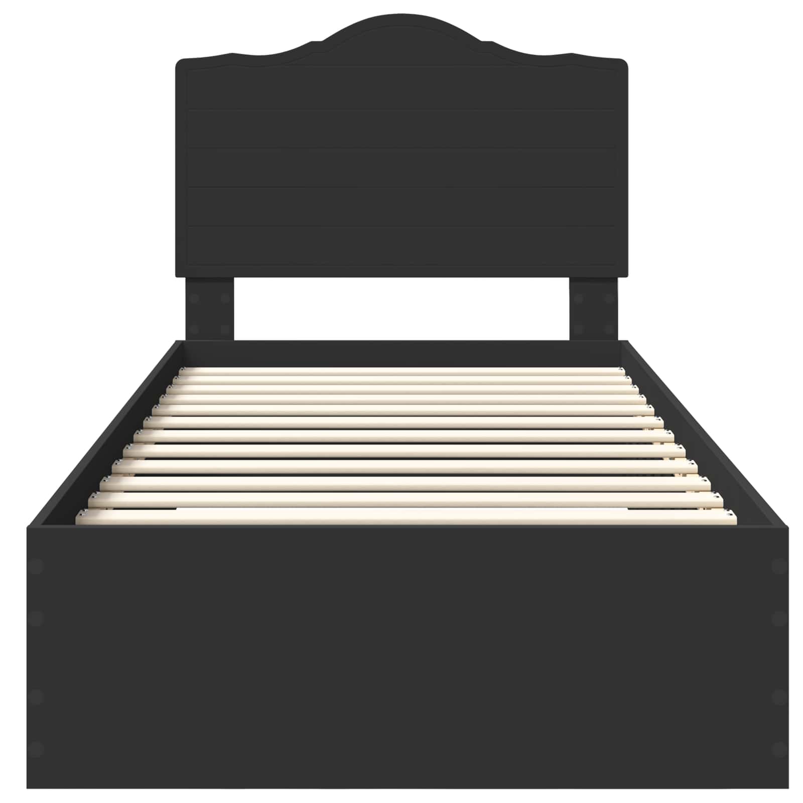 Bed Frame with Headboard Black 100 x 200 cm Engineered Wood