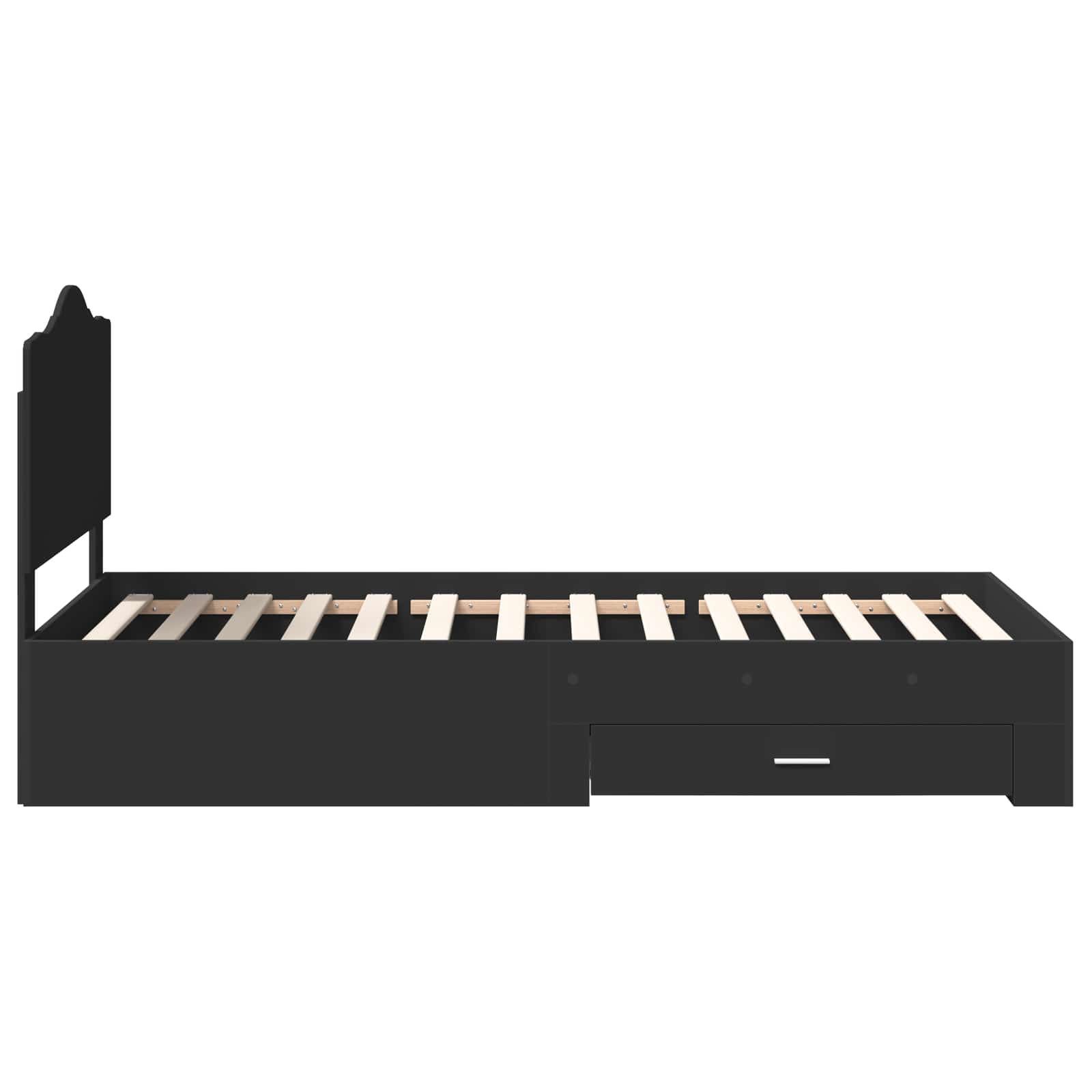 Bed Frame with Headboard Black 100 x 200 cm Engineered Wood