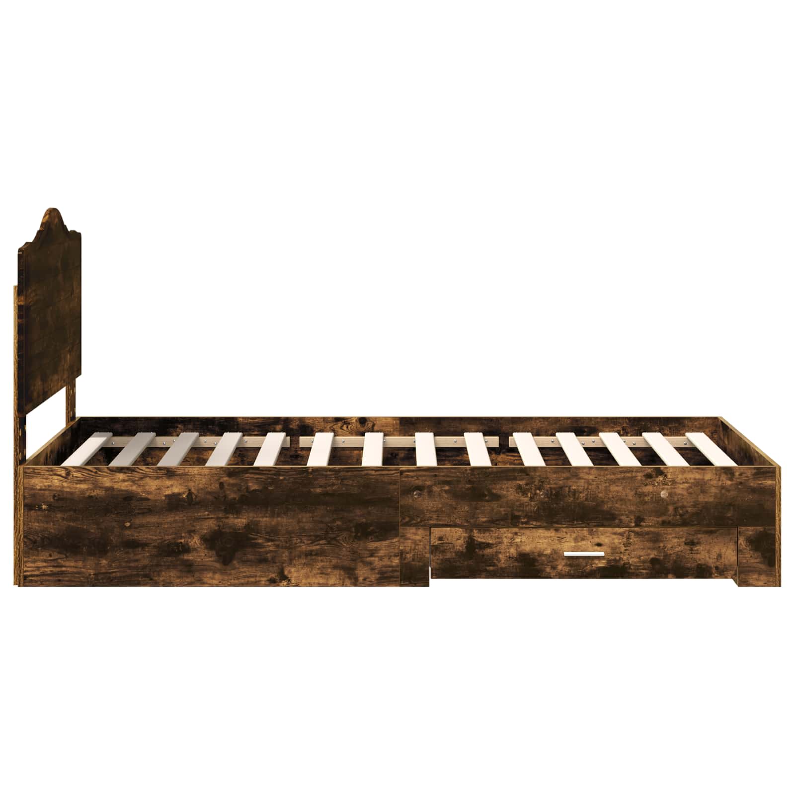 Bed Frame with Headboard Smoked Oak 90 x 200 cm Engineered Wood