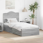 Bed Frame with Drawer Grey Sonoma 90 x 200 cm Engineered Wood