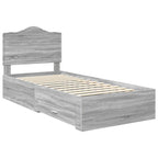 Bed Frame with Drawer Grey Sonoma 90 x 200 cm Engineered Wood
