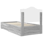 Bed Frame with Drawer Grey Sonoma 90 x 200 cm Engineered Wood