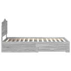 Bed Frame with Drawer Grey Sonoma 90 x 200 cm Engineered Wood