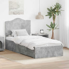 Bed Frame with Drawer Concrete Grey 90 x 190 cm Engineered Wood