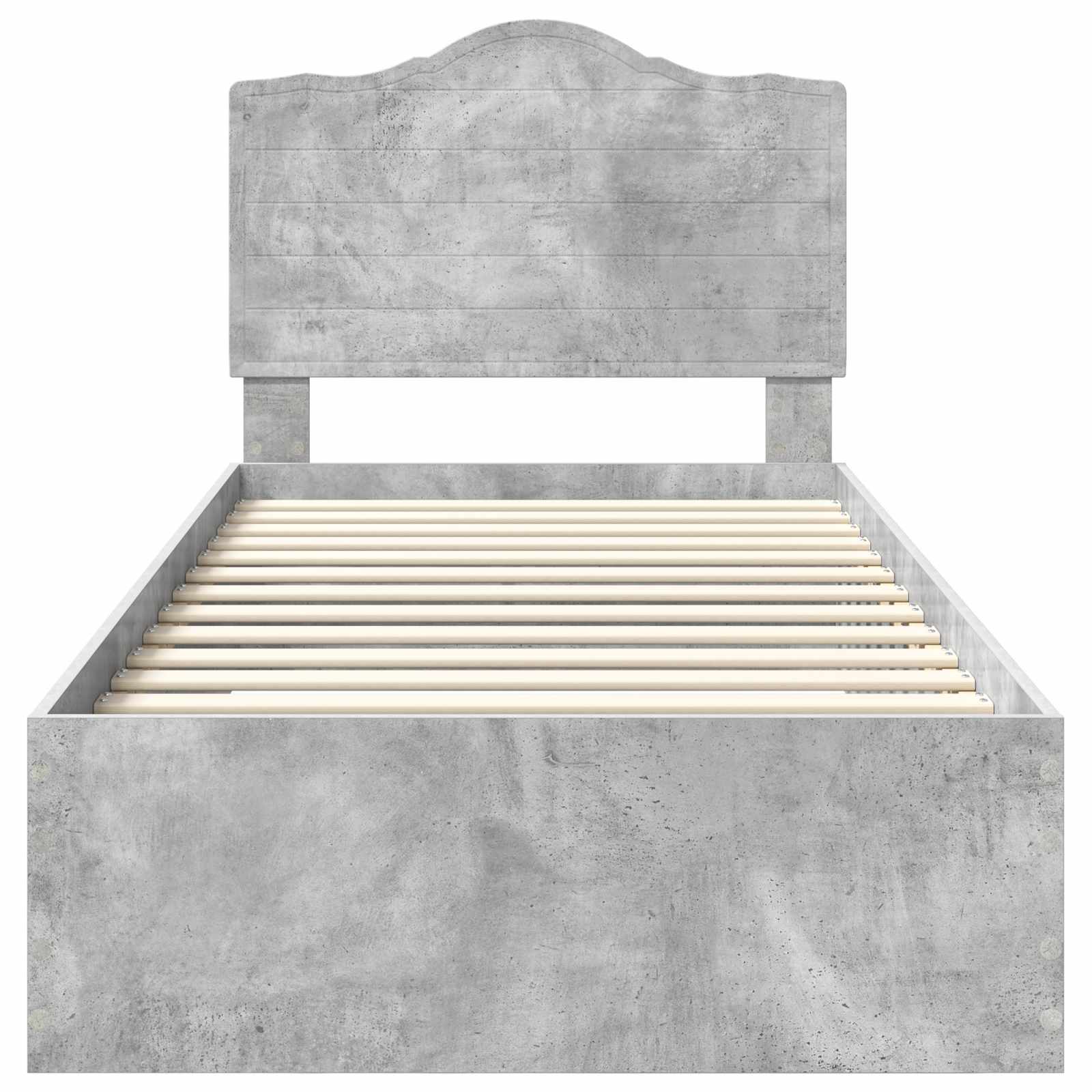 Bed Frame with Drawer Concrete Grey 90 x 190 cm Engineered Wood