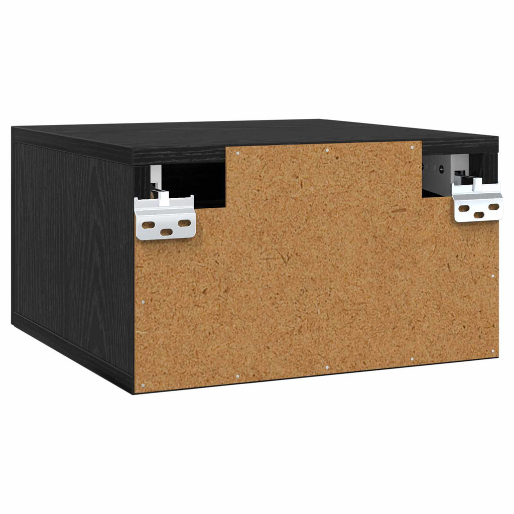 Bedside Cabinet Black Oak 35 x 35 x 20 cm Engineered Wood