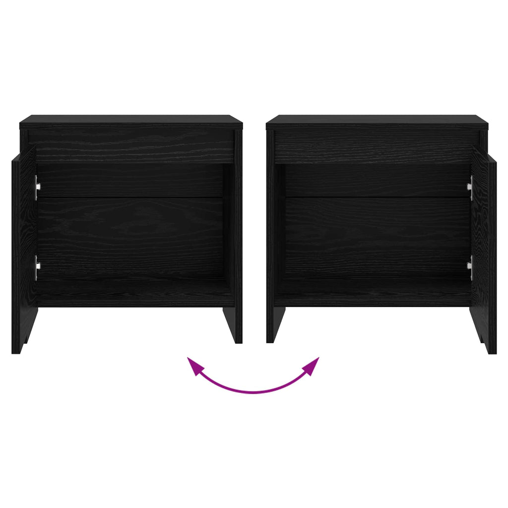 Bedside Cabinet Black Oak 45 x 34 x 44.5 cm Engineered Wood