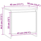 Bedside Cabinet Black Oak 45 x 34 x 44.5 cm Engineered Wood