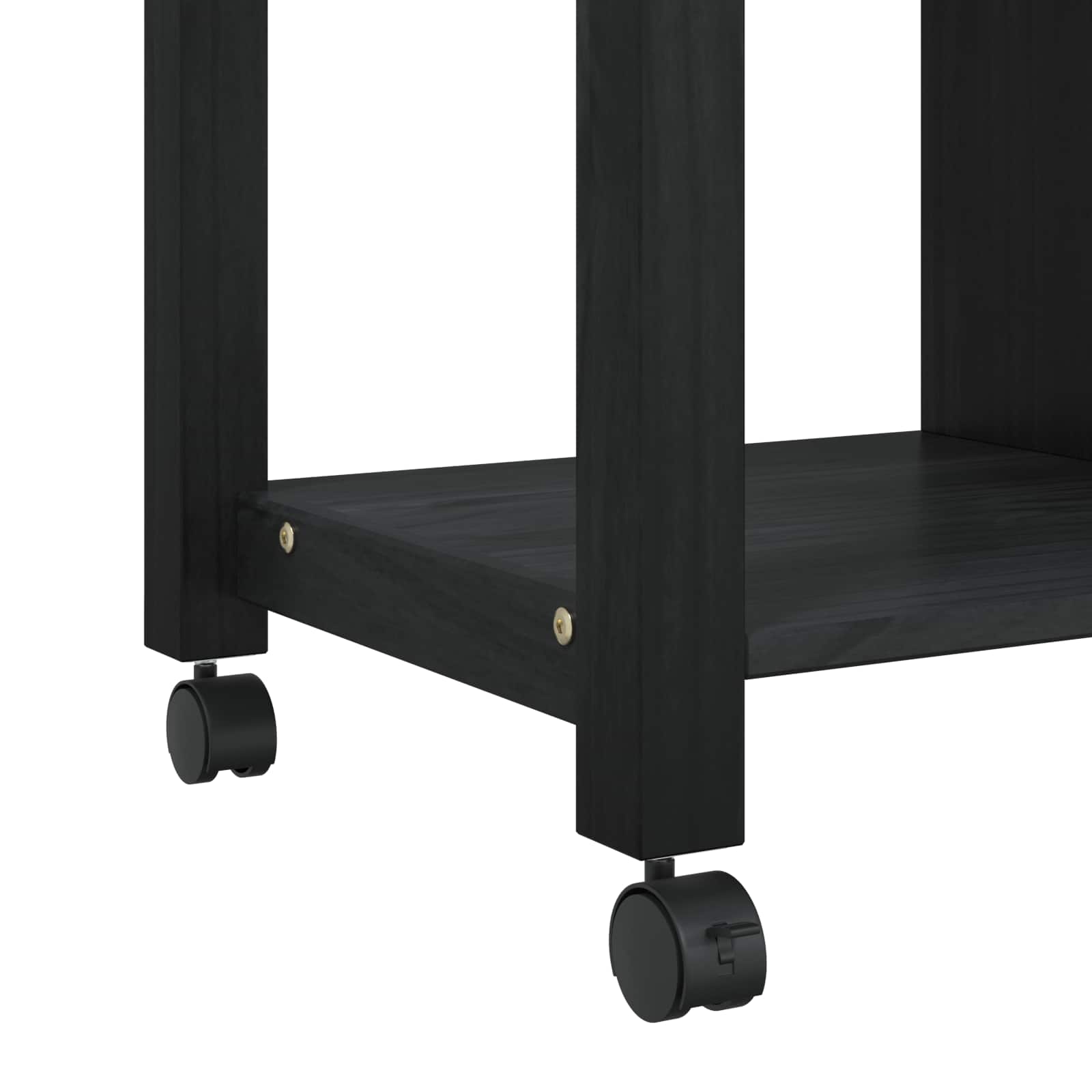 Kitchen Trolley Black 88.5 x 40 x 84 cm Solid Pine Wood