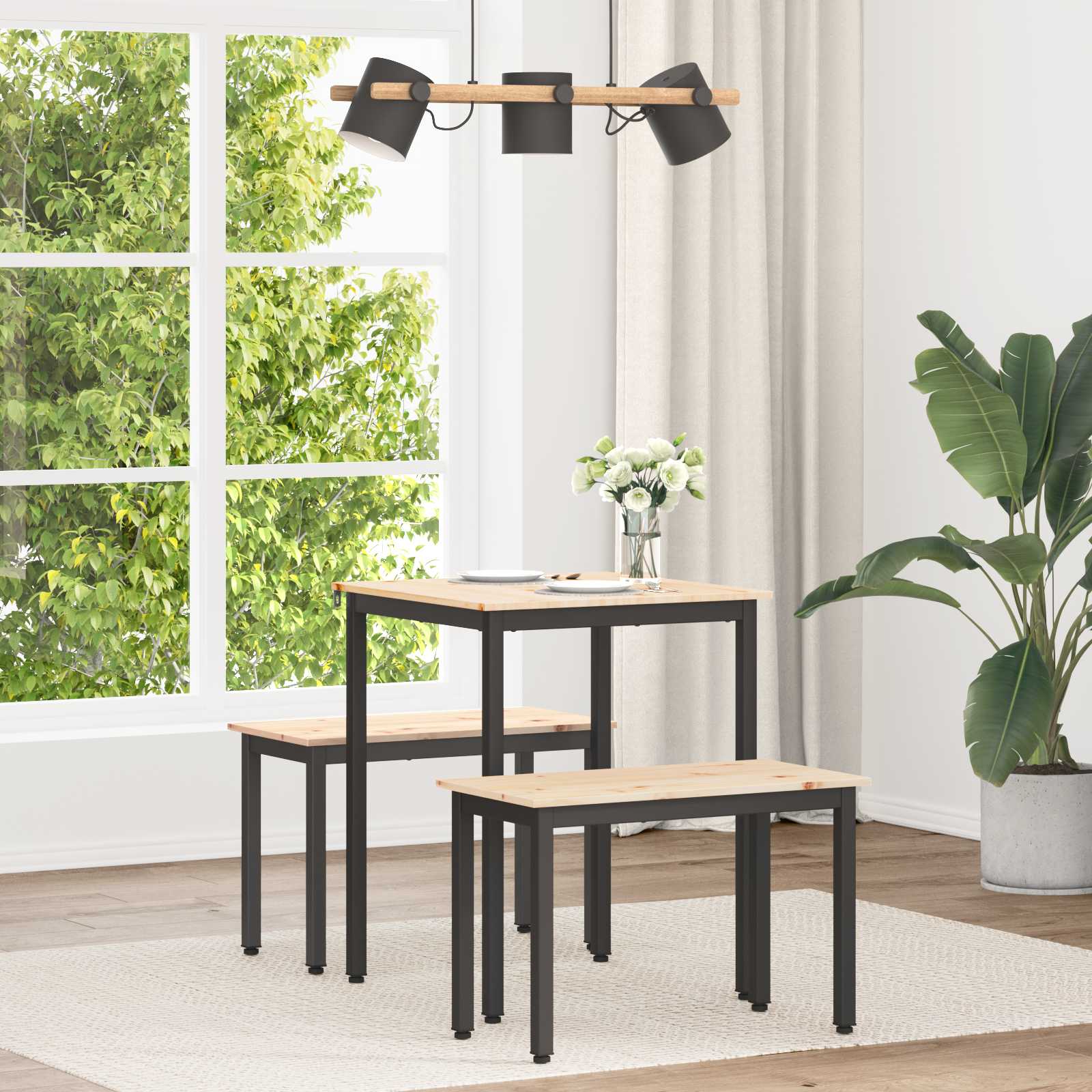 Dining Table Natural 60 x 60 x 75 cm Solid Pine Wood